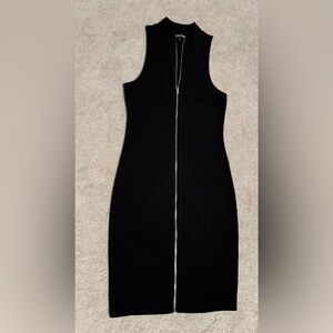 Express black full zip up sleeveless dress